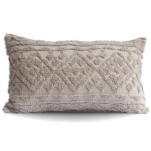 Gray Diamond Tufted Lumbar Pillow (Insert Included)/NWT